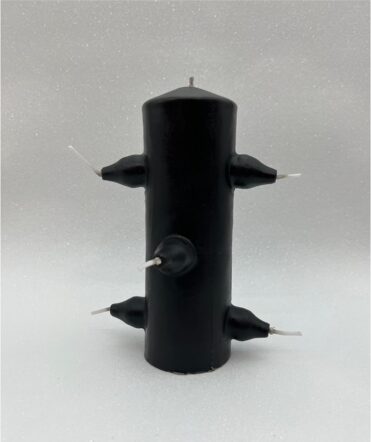 Velón 7 mechas negra