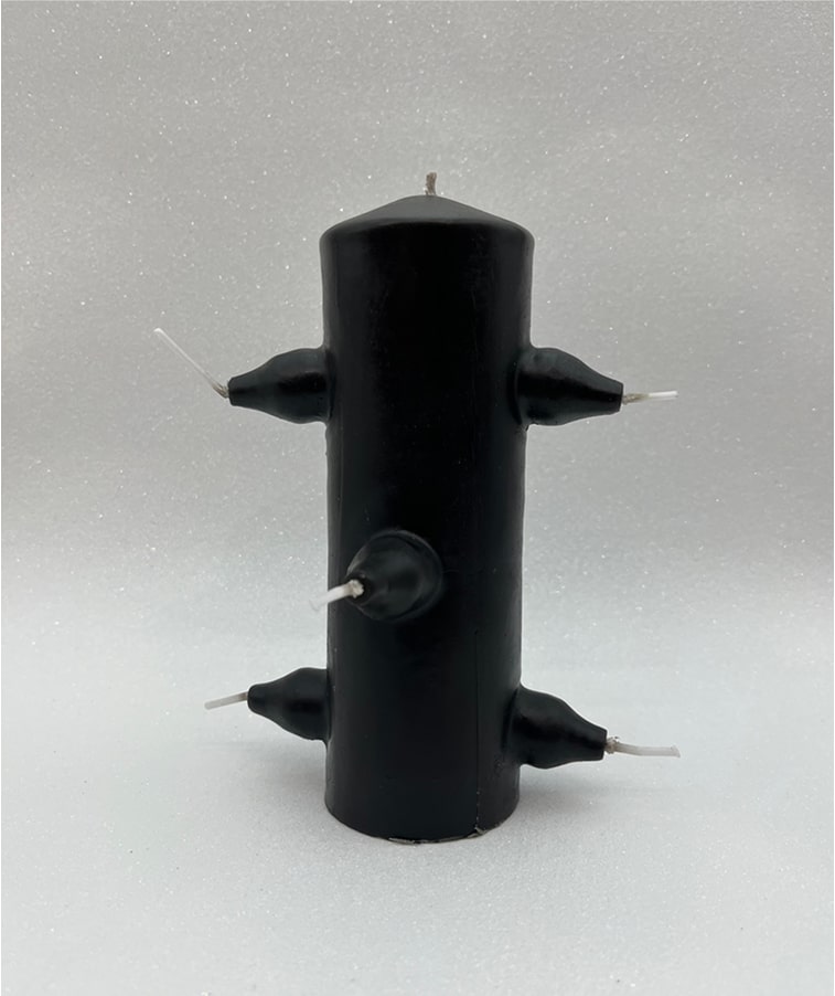 Velón 7 mechas negra