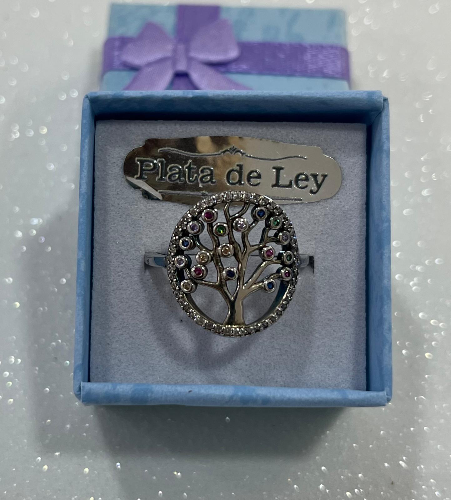 Anillo de árbol de la vida de los 7 chakras