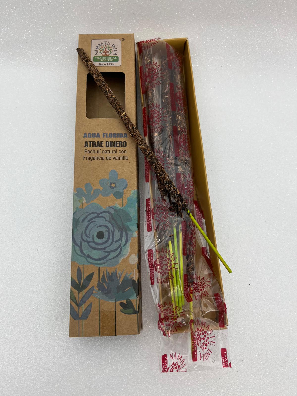 INCIENSO AGUA FLORIDA ATRAE DINERO pachuli y vainilla