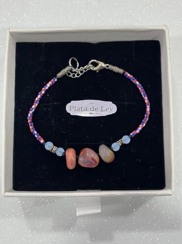 PULSERA AGATA Y CUARZO LUNA