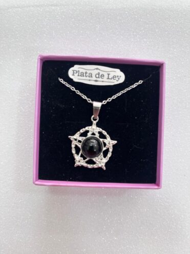 Collar Estrella de David con Turmalina Negra